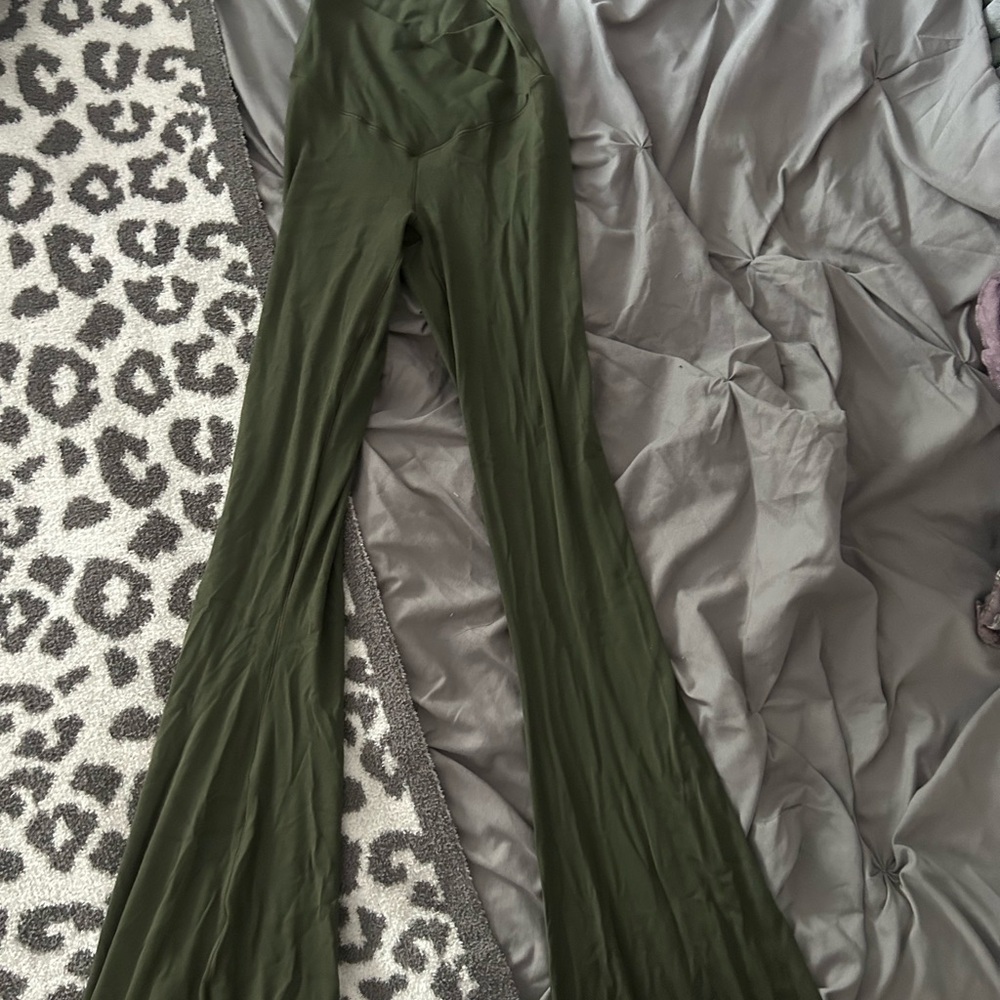 Stylish Olive Green Flared Pants